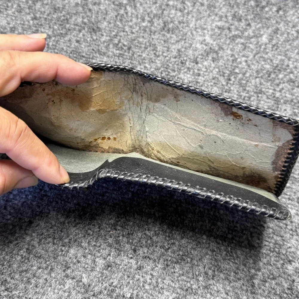 Unbranded Tooled Leather Wallet Mens OS Tan Floral Western Cowboy Bifold Boho